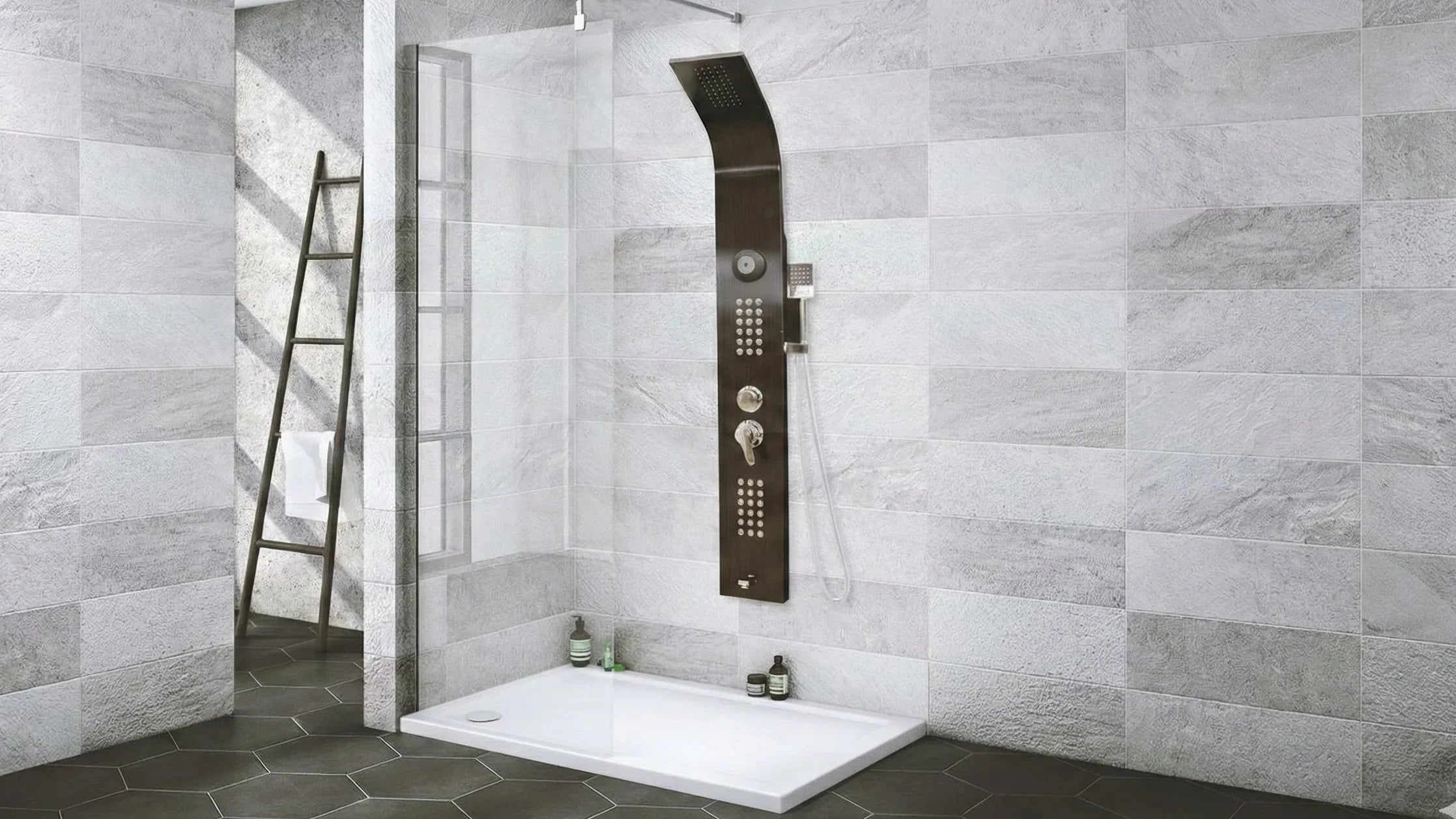 ALLAPSA PANEL DE HIDROMASAJE COZUMEL NEGRO 155X45X20 CM