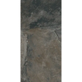 Piso porcelánico tipo piedra en tonos gris y marrón, formato rectangular 30x60 cm
