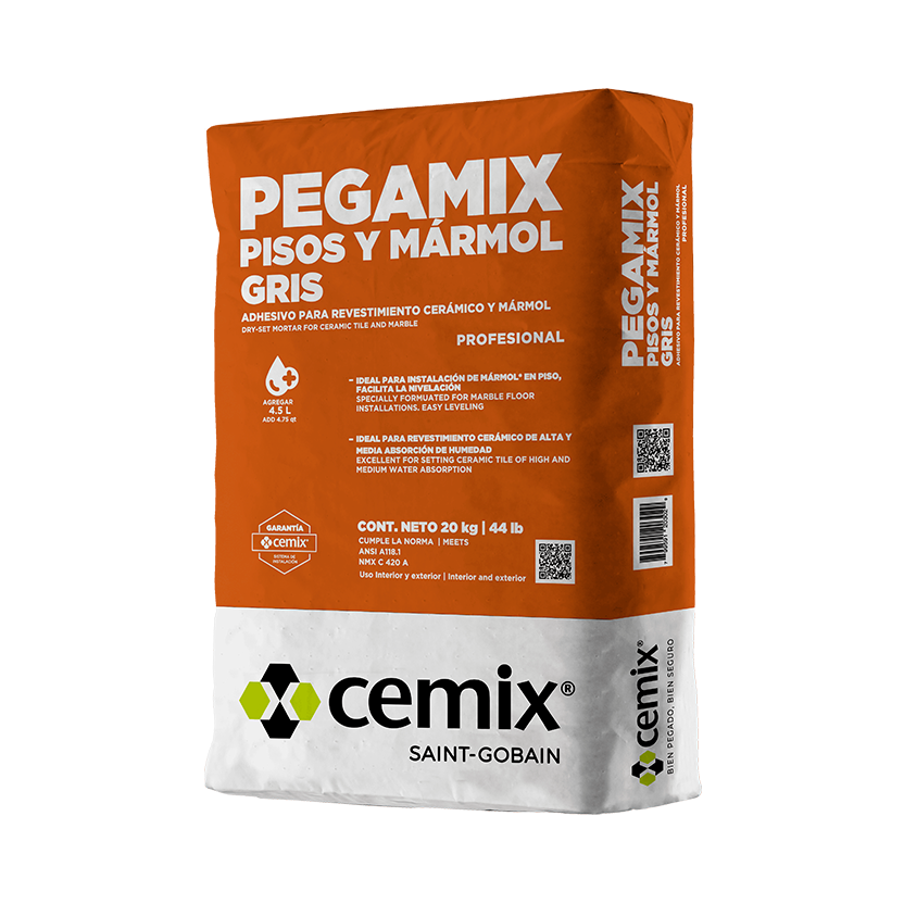 CEMIX PEGAMIX PISOS Y MARMOL GRIS 20 KG