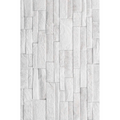 Azulejo decorativo blanco con textura tipo piedra para pared o revestimiento interior.