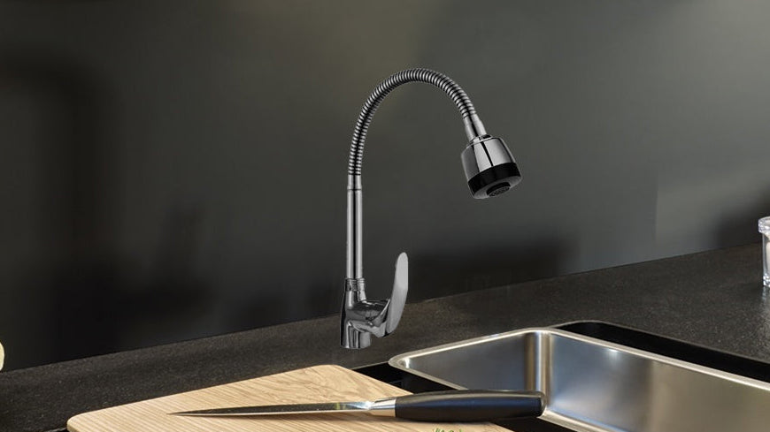 METALFLU 60402 MONOMANDO PARA COCINA CUELLO FLEXIBLE