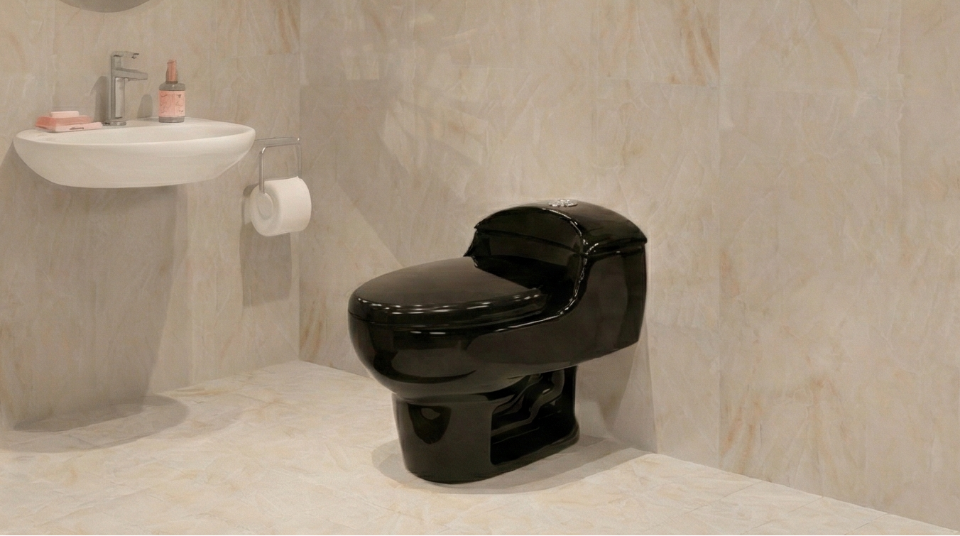 NUOVO SANITARIO DE UNA PIEZA VOLANS NEGRO CON ASIENTO