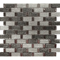 Mosaico decorativo de vidrio y metal en tonos gris y plata para pared o baño