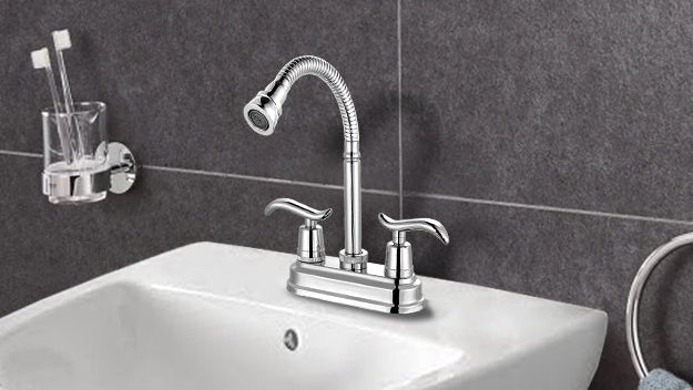 ROALFLUX 36094 MEZCLADORA PARA LAVABO FLEXIBLE 4 PULGADAS LATON
