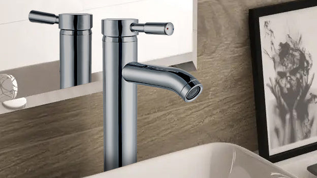 ROALFLUX MONOMANDO LARGO PARA LAVABO ACERO INOXIDABLE