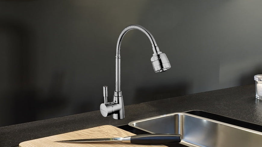 ROALFLUX 36102 MONOMANDO CORTO PARA COCINA FLEXIBLE METALICO