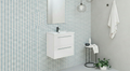 ESBAÑO MUEBLE URBAN BRILLO CAJONES  BLANCO C/LAVABO  Y CONTRA 49.5X50X39